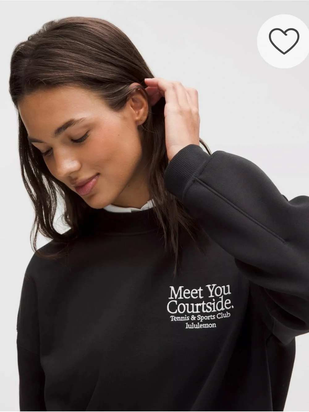 lululemon athletica Black Crewneck Pullover with Yellow Tennis Graphic